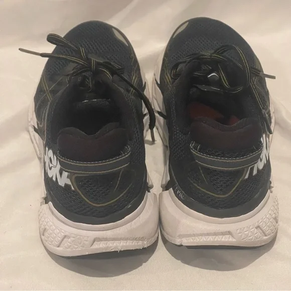 Hoka One One Running Race Clifton 3 Black & Gold Shoes Mens 10 - Picture 8 of 12